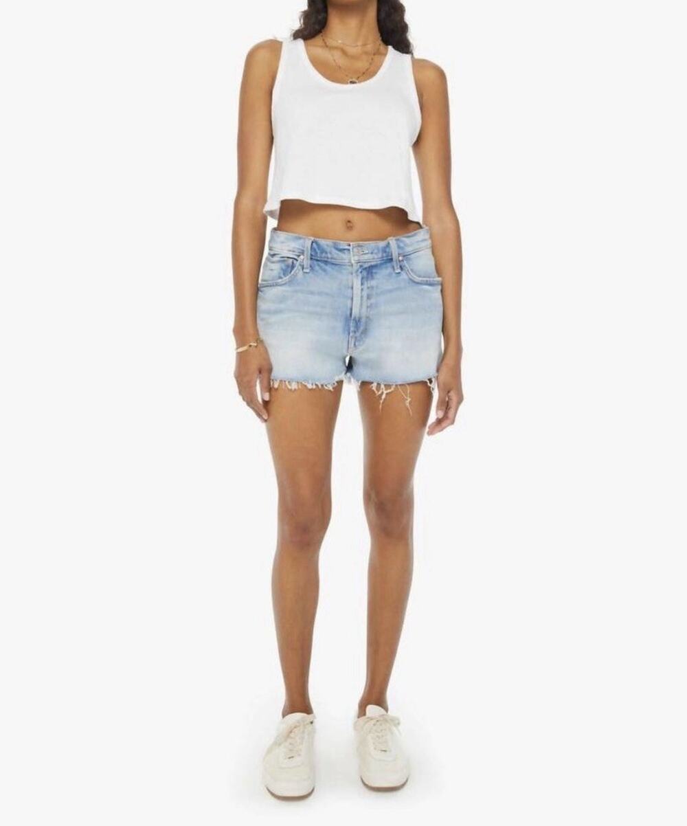 Mother Superior "The Dodger" Short Fray Distressed Denim Short “I Confess” Sz 26